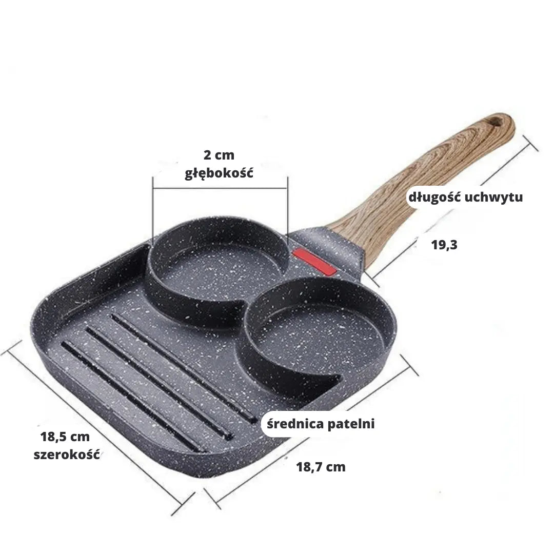 Patelnia 3 w 1 z powłoką nieprzywierającą + 1 silikonowa szczotka Marlene Polonia