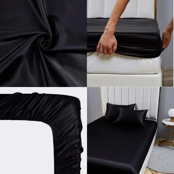 Zestaw z 2 Jedwabna Pościel (2x prześcieradło + 4x jedwabne poszewki GRATIS) | SILKYFIT Matheus 179