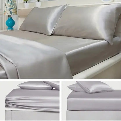 Zestaw z 3 Jedwabna Pościel (3x prześcieradło + 6x jedwabne poszewki GRATIS) | SILKYFIT Matheus 219